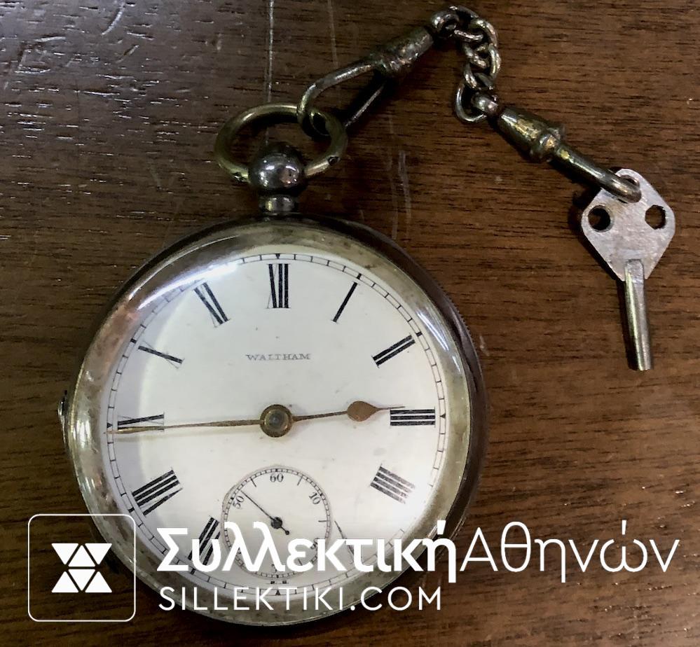 Silver Pocket Watch Waltham